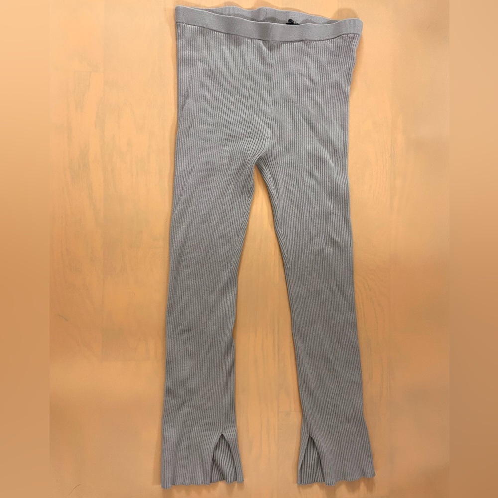 High rise cozy knit ribbed leggings in mushroom